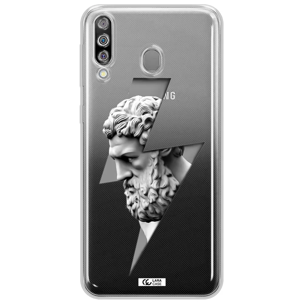 a statue of a man with a beard Samsung M30 Clear TPU Case