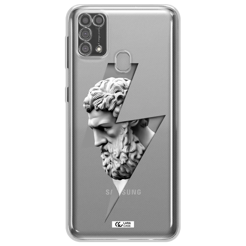 a statue of a man with a beard Samsung M31 Clear TPU Case