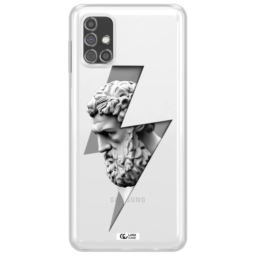 a statue of a man with a beard Samsung M31S Clear TPU Case