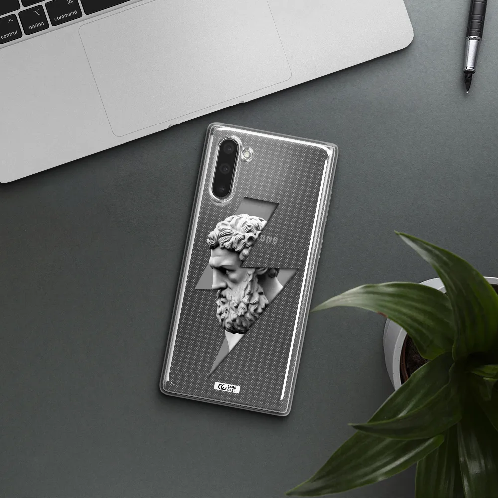 a statue of a man with a beard Samsung Note 10 Clear TPU Case