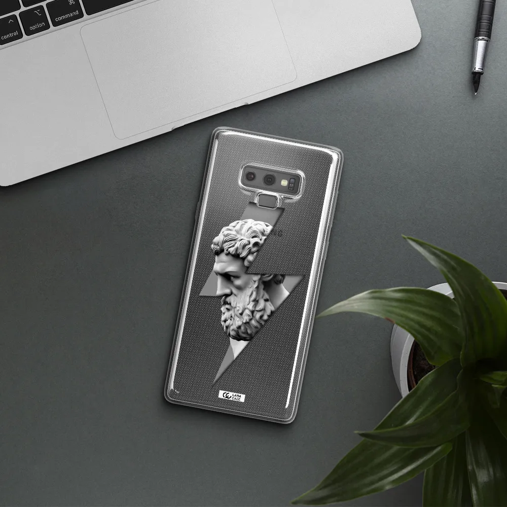 a statue of a man with a beard Samsung Note 9 Clear TPU Case