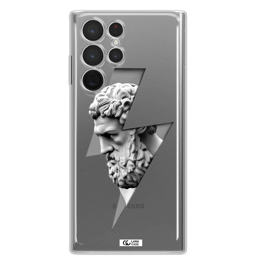a statue of a man with a beard Samsung S 22 Ultra Clear TPU Case