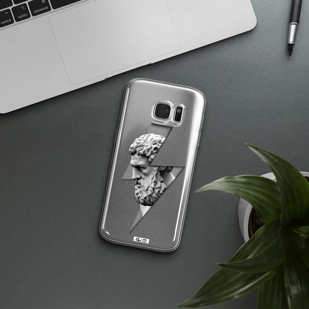 a statue of a man with a beard Samsung S 7 Clear TPU Case