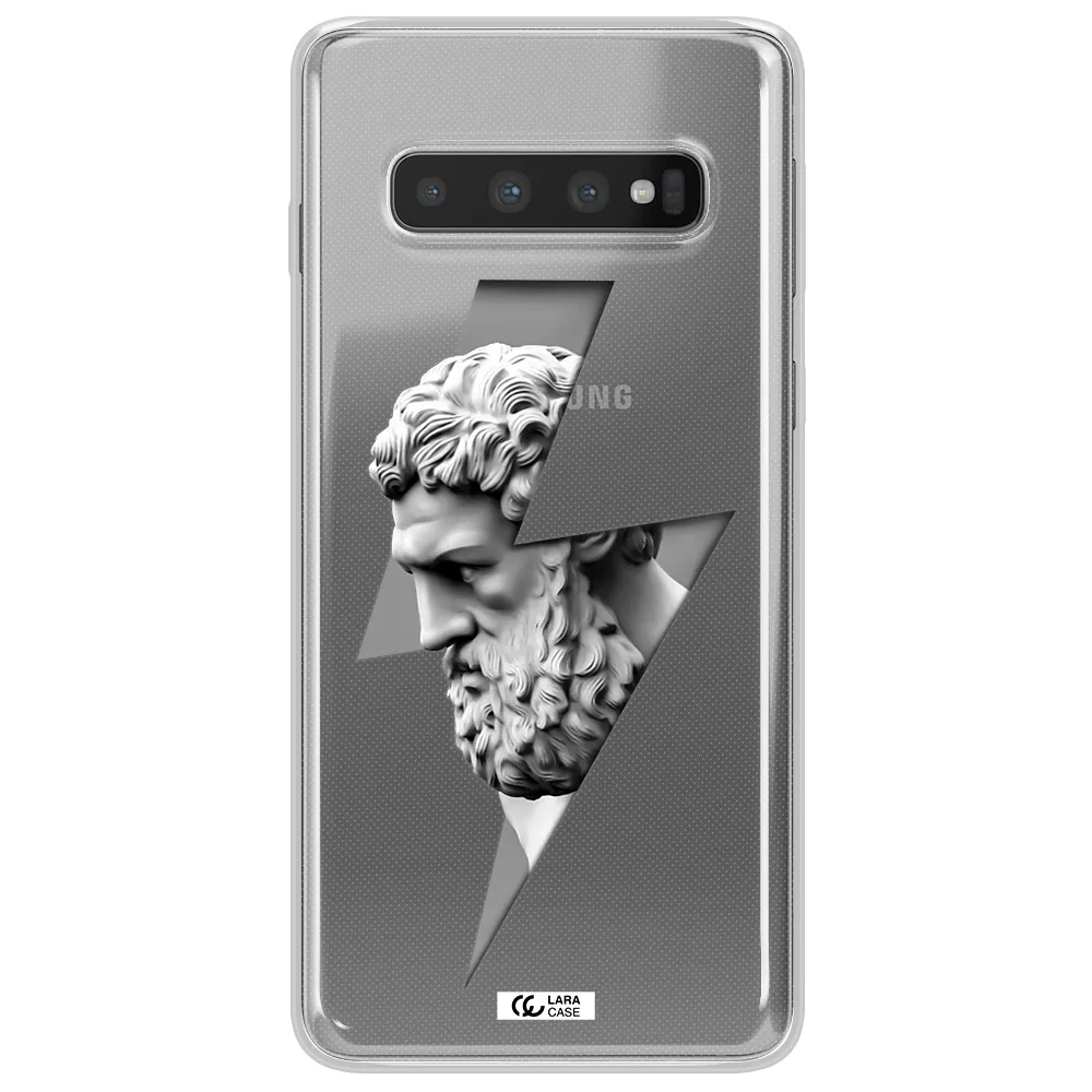 a statue of a man with a beard Samsung S10 Plus Clear TPU Case