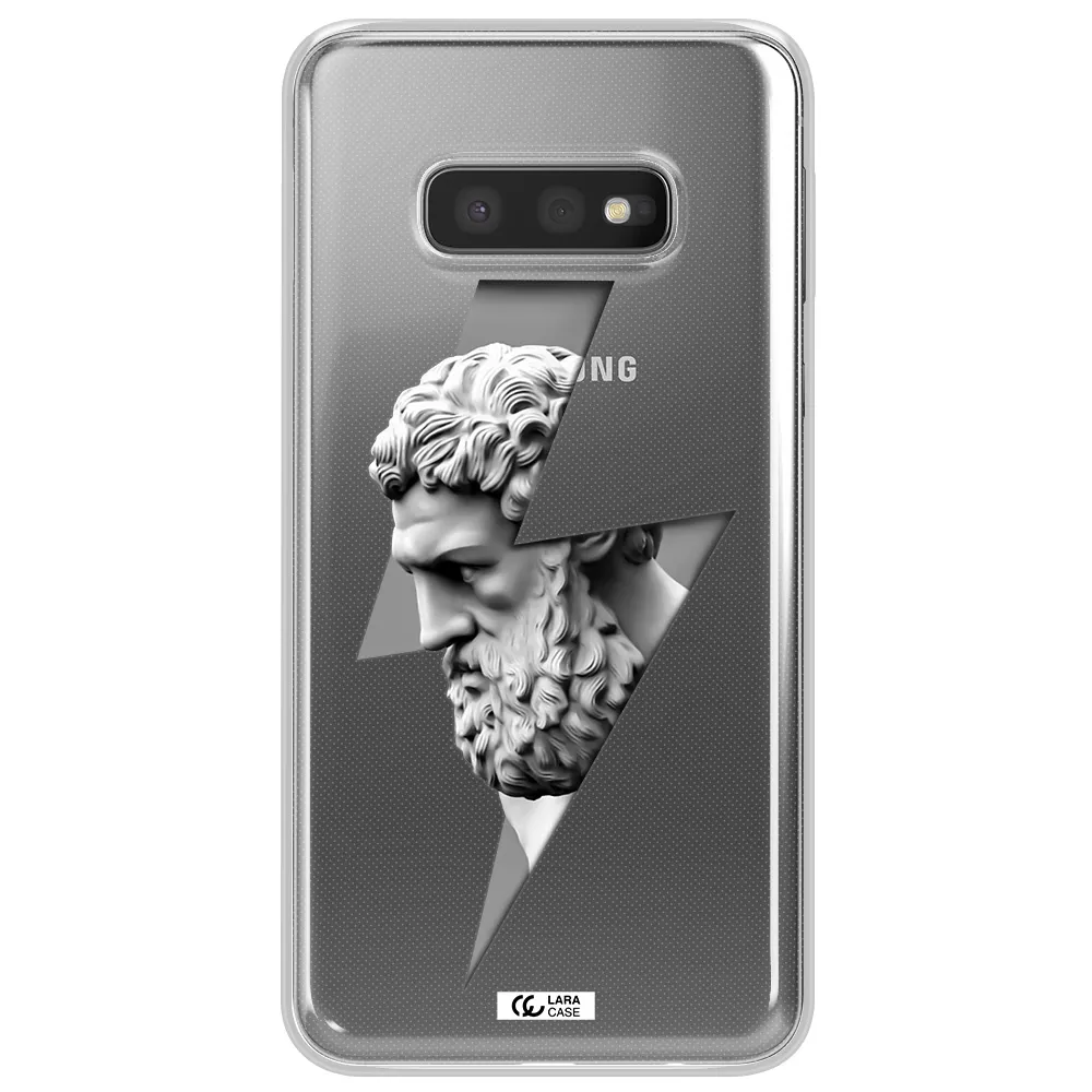 a statue of a man with a beard Samsung S10e Clear TPU Case