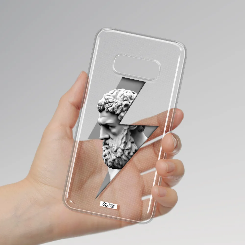 a statue of a man with a beard Samsung S10e Clear TPU Case