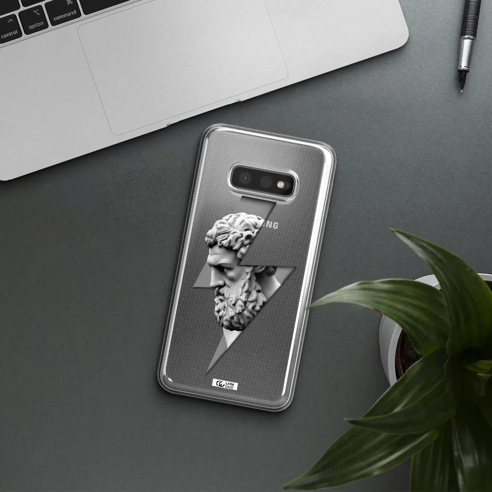 a statue of a man with a beard Samsung S10e Clear TPU Case