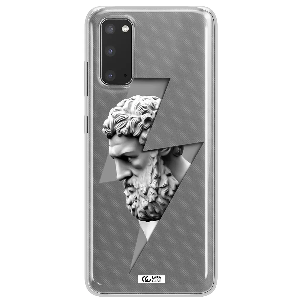 a statue of a man with a beard Samsung S20 Clear TPU Case