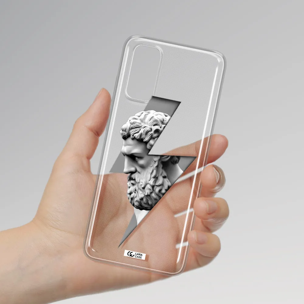 a statue of a man with a beard Samsung S20 Clear TPU Case