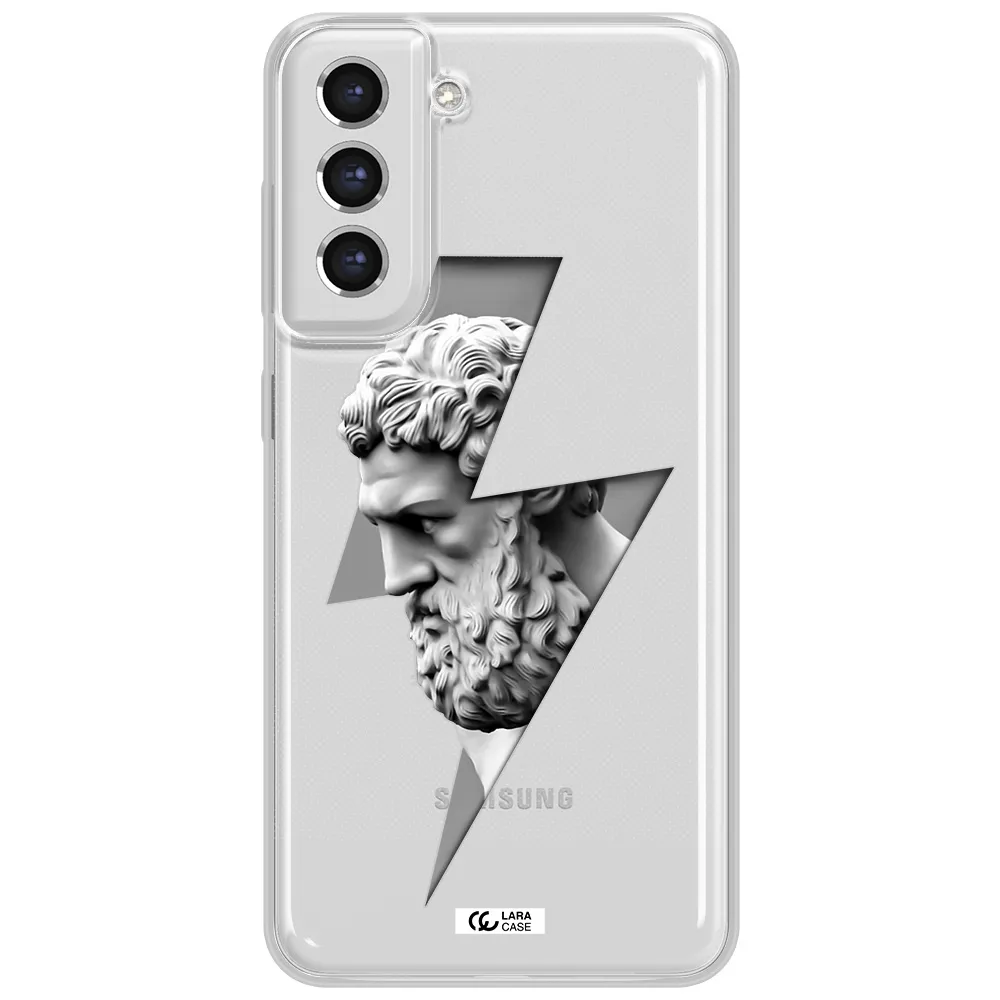 A Statue Of A Man With A Beard Samsung S21 Fe Clear Tpu Case