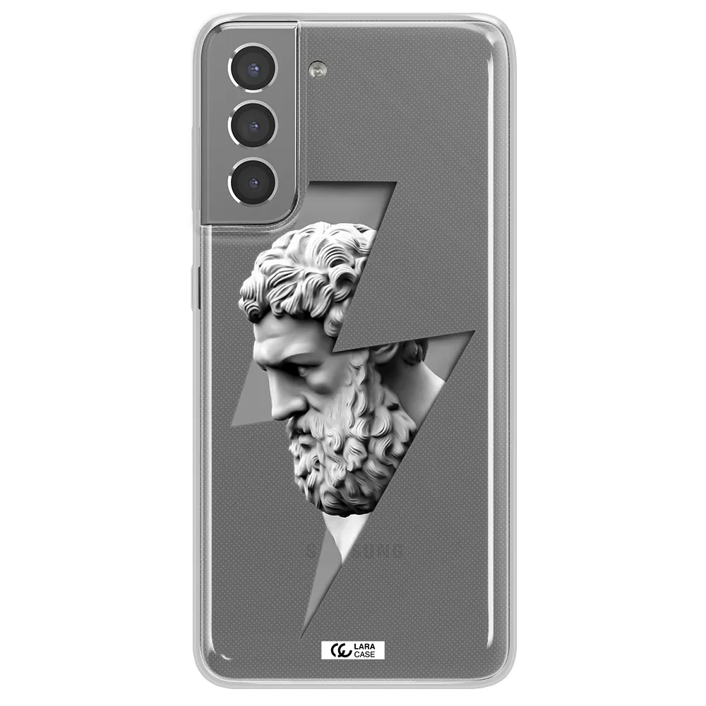 a statue of a man with a beard Samsung S21 Plus Clear TPU Case