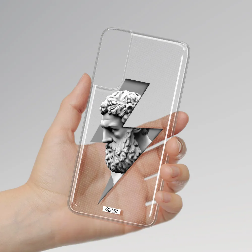 a statue of a man with a beard Samsung S21 Plus Clear TPU Case