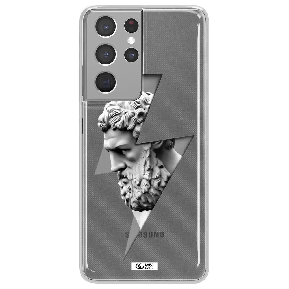a statue of a man with a beard Samsung S21 Ultra Clear TPU Case