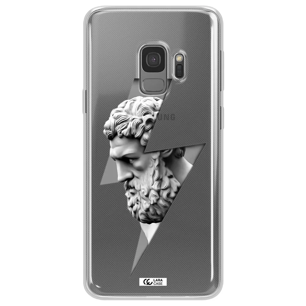 a statue of a man with a beard Samsung S9 Clear TPU Case