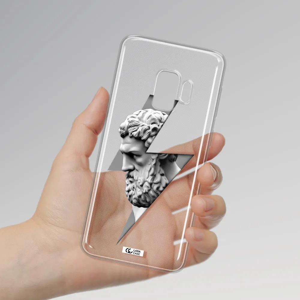 a statue of a man with a beard Samsung S9 Clear TPU Case
