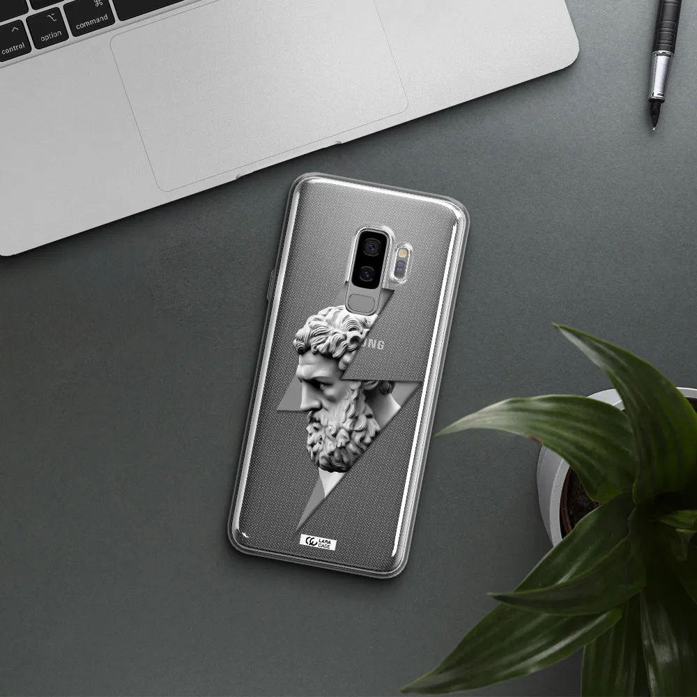 a statue of a man with a beard Samsung S9 Plus Clear TPU Case