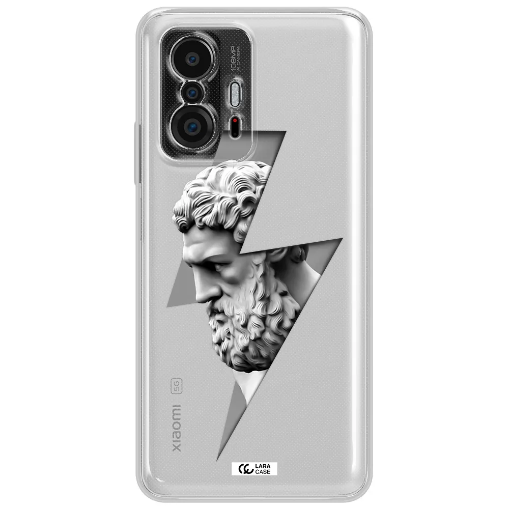 A Statue Of A Man With A Beard Xiaomi 11T Clear Tpu Case