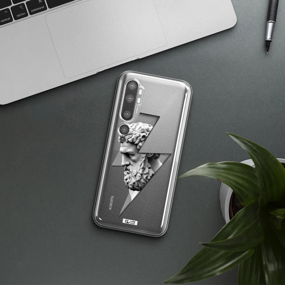 a statue of a man with a beard Xiaomi Mi Note 10 Clear TPU Case