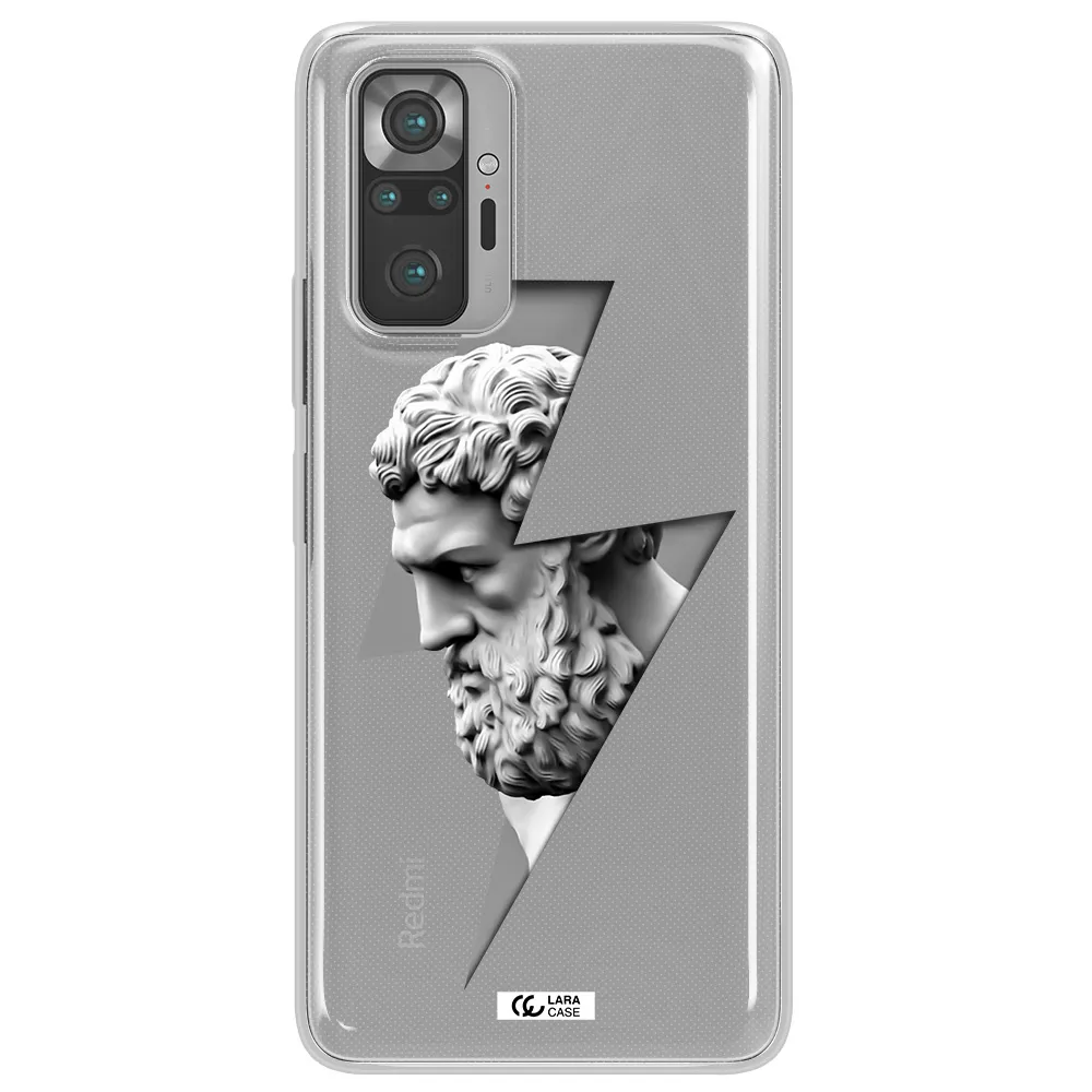 a statue of a man with a beard Xiaomi Note 10 Pro Clear TPU Case