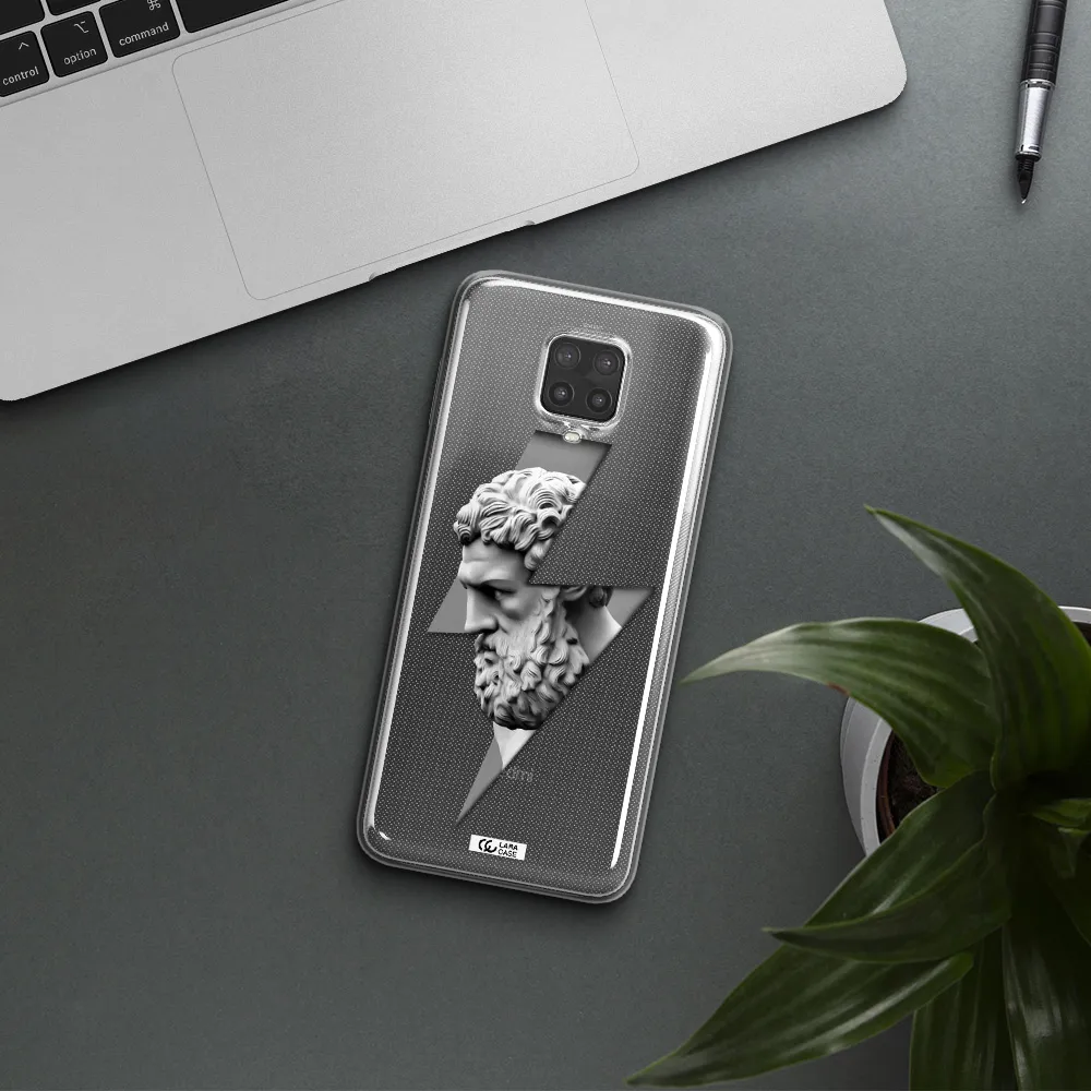 a statue of a man with a beard Xiaomi Note 9 Pro Clear TPU Case