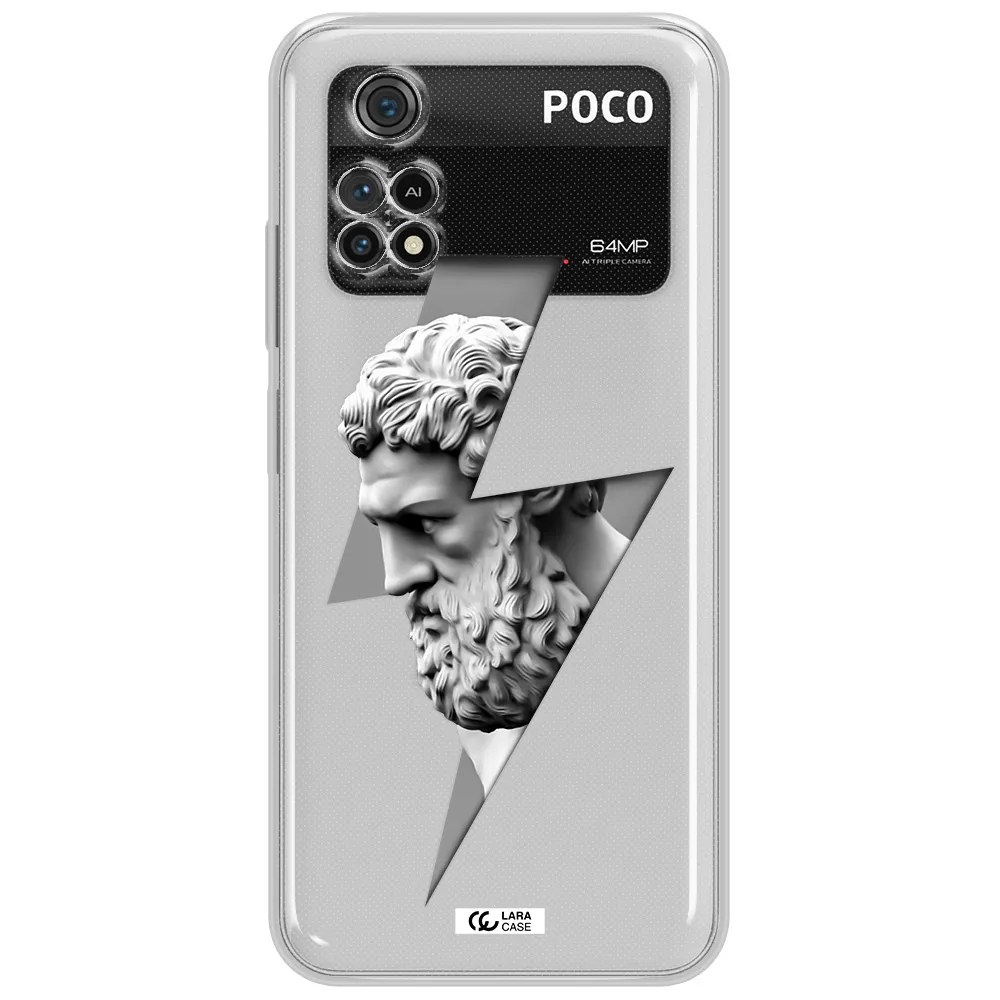 A Statue Of A Man With A Beard Xiaomi Poco M4 Pro 4G Clear Tpu Case