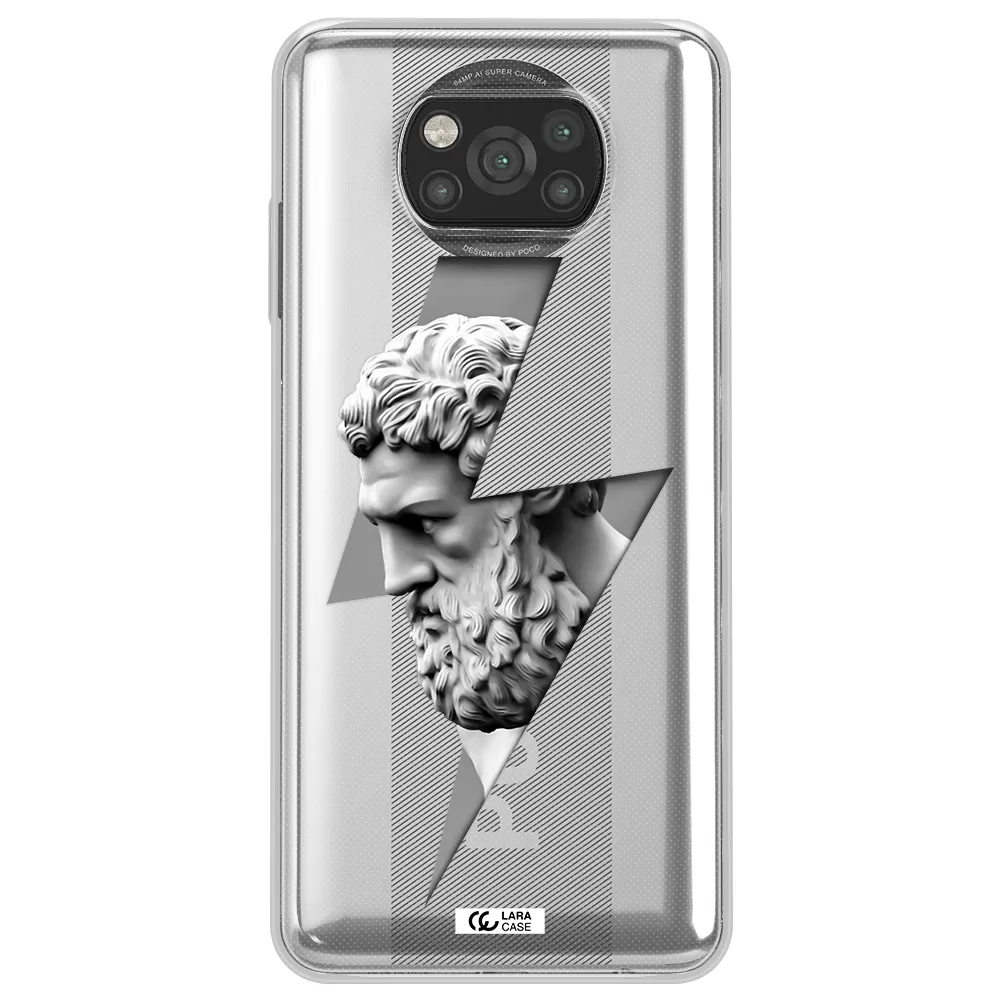 a statue of a man with a beard Xiaomi Poco X3 Clear TPU Case