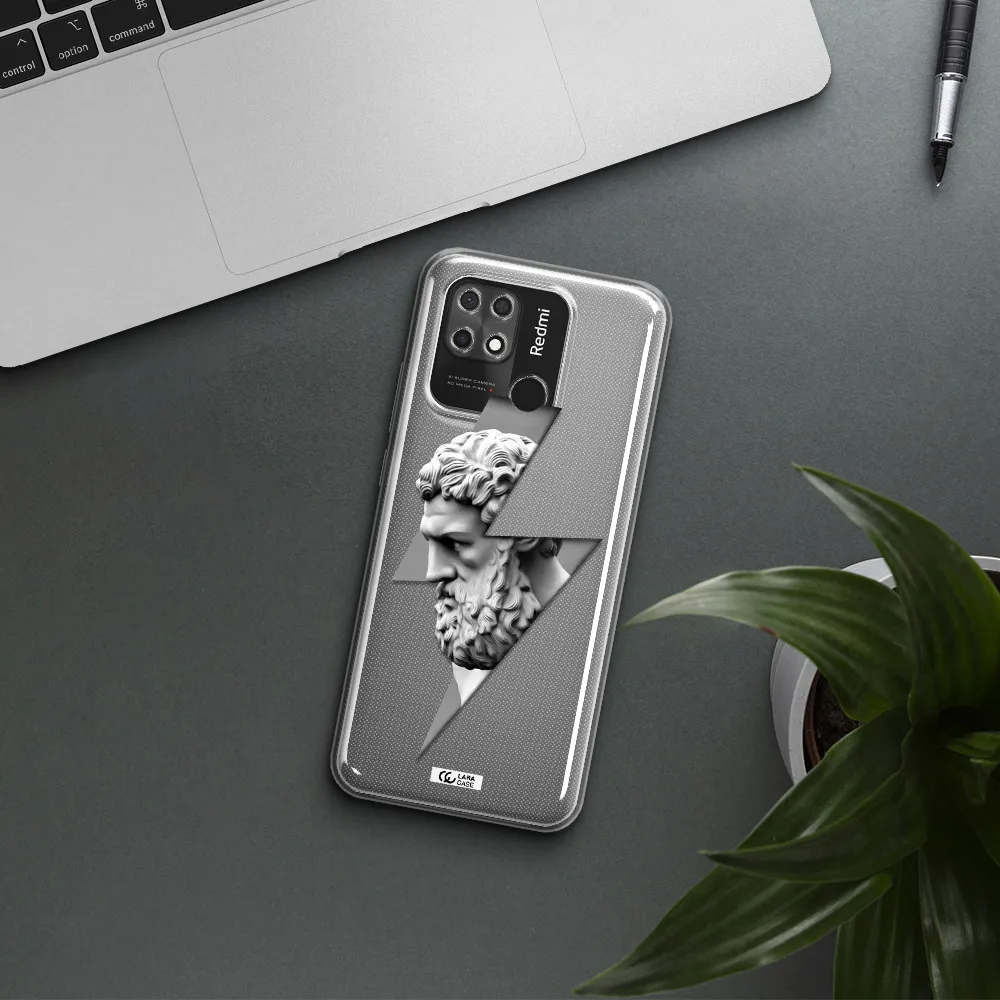 a statue of a man with a beard Xiaomi Redmi 10C Clear TPU Case