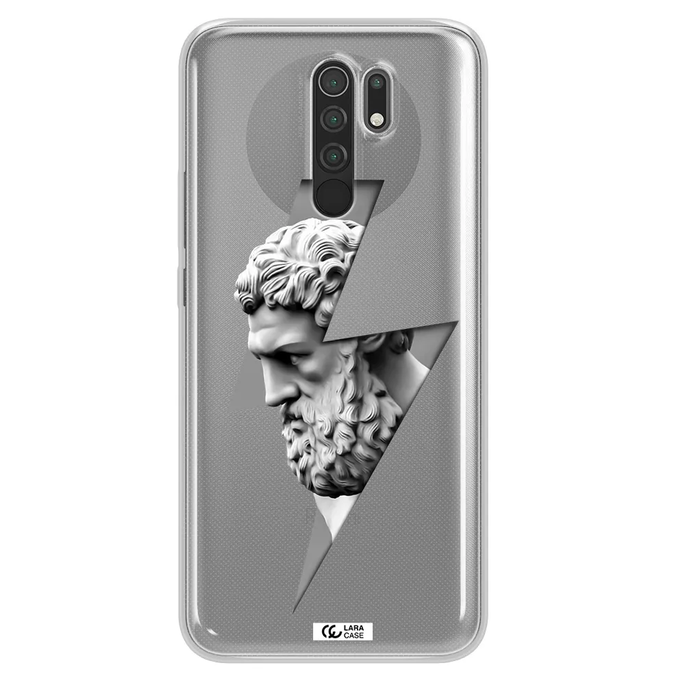 a statue of a man with a beard Xiaomi Redmi 9 Clear TPU Case