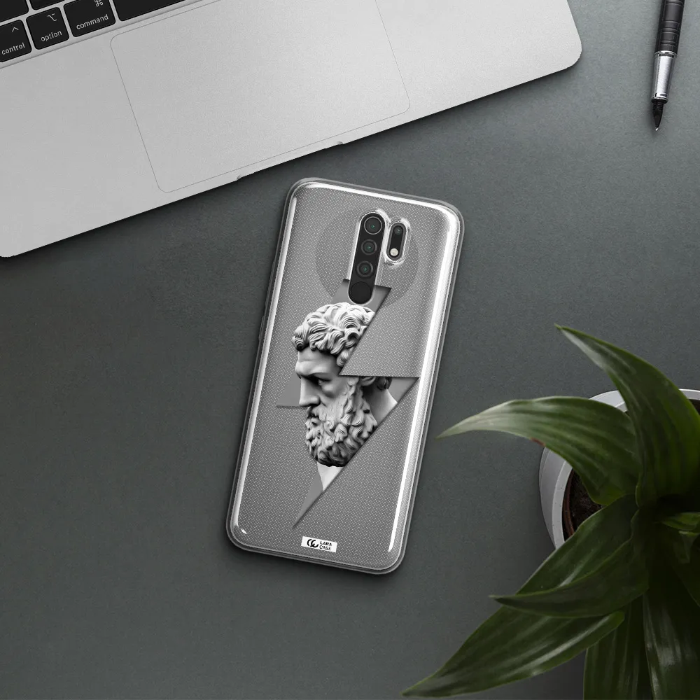 a statue of a man with a beard Xiaomi Redmi 9 Clear TPU Case