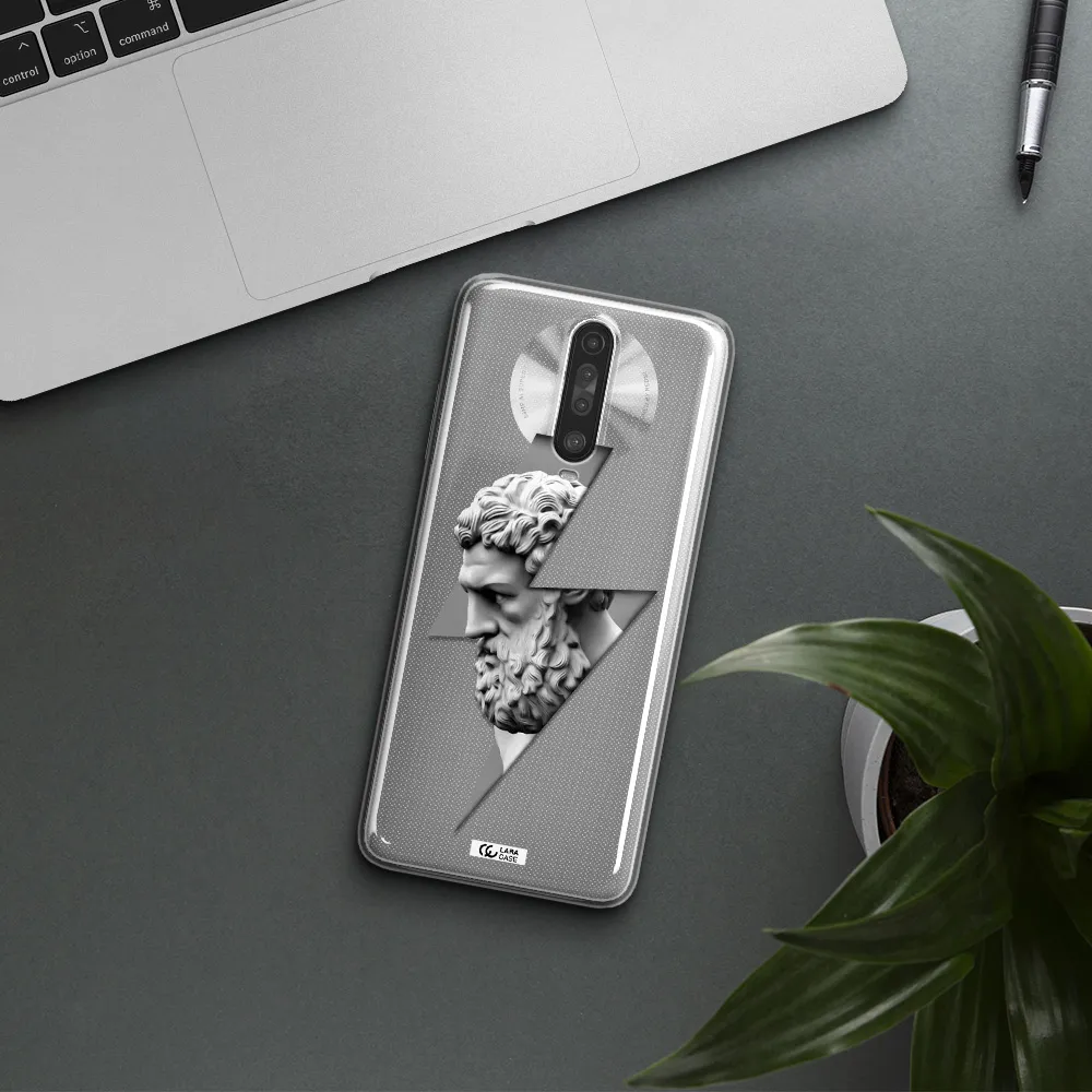 a statue of a man with a beard Xiaomi Redmi K30 Clear TPU Case