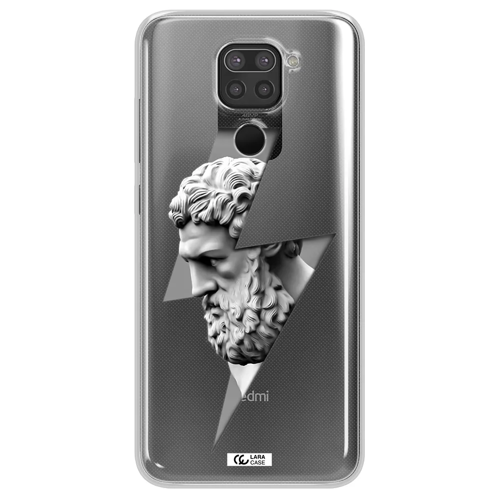 a statue of a man with a beard Xiaomi Redmi Note 9 Clear TPU Case