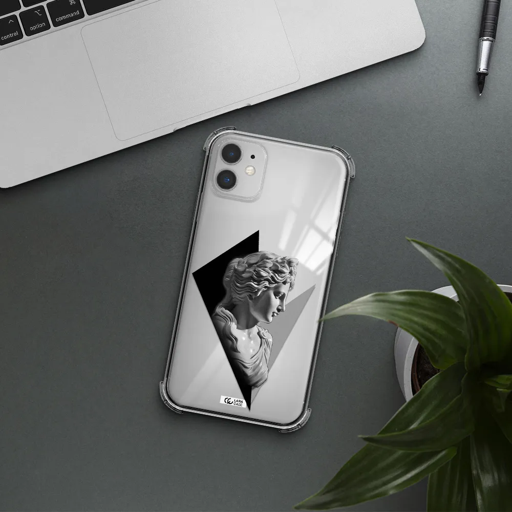 a close-up of a statue Apple iPhone 11 Clear PC Case