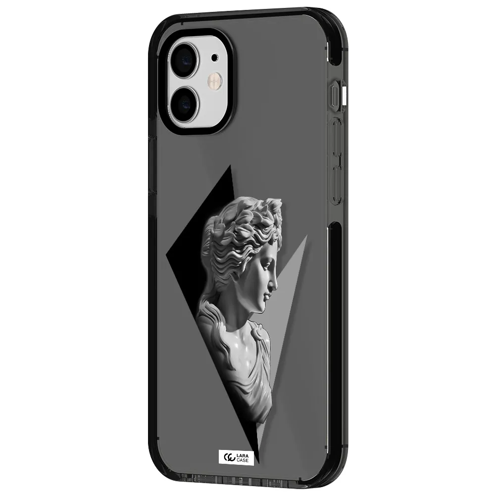 a close-up of a statue Apple iPhone 11 impact Smoke Black Case