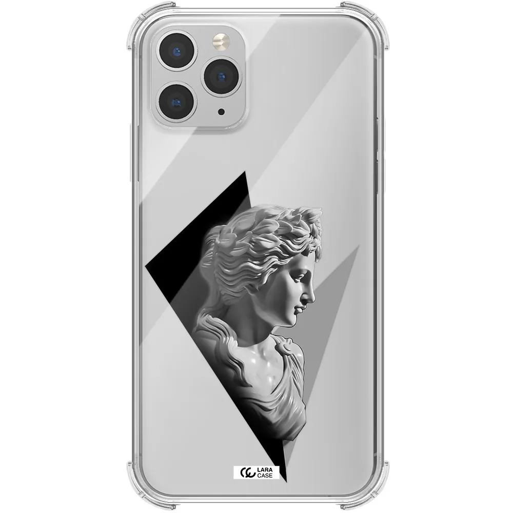 a close-up of a statue Apple iPhone 11 pro Clear PC Case