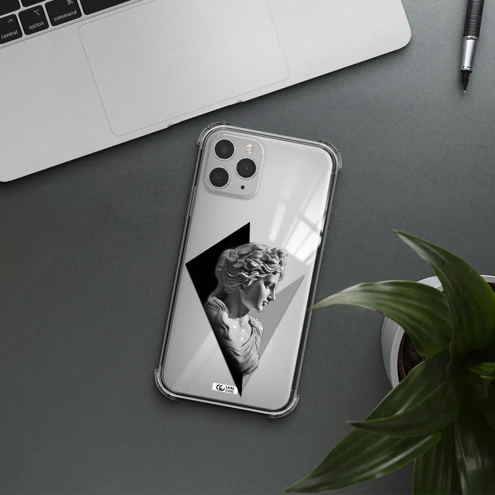 a close-up of a statue Apple iPhone 11 pro Clear PC Case