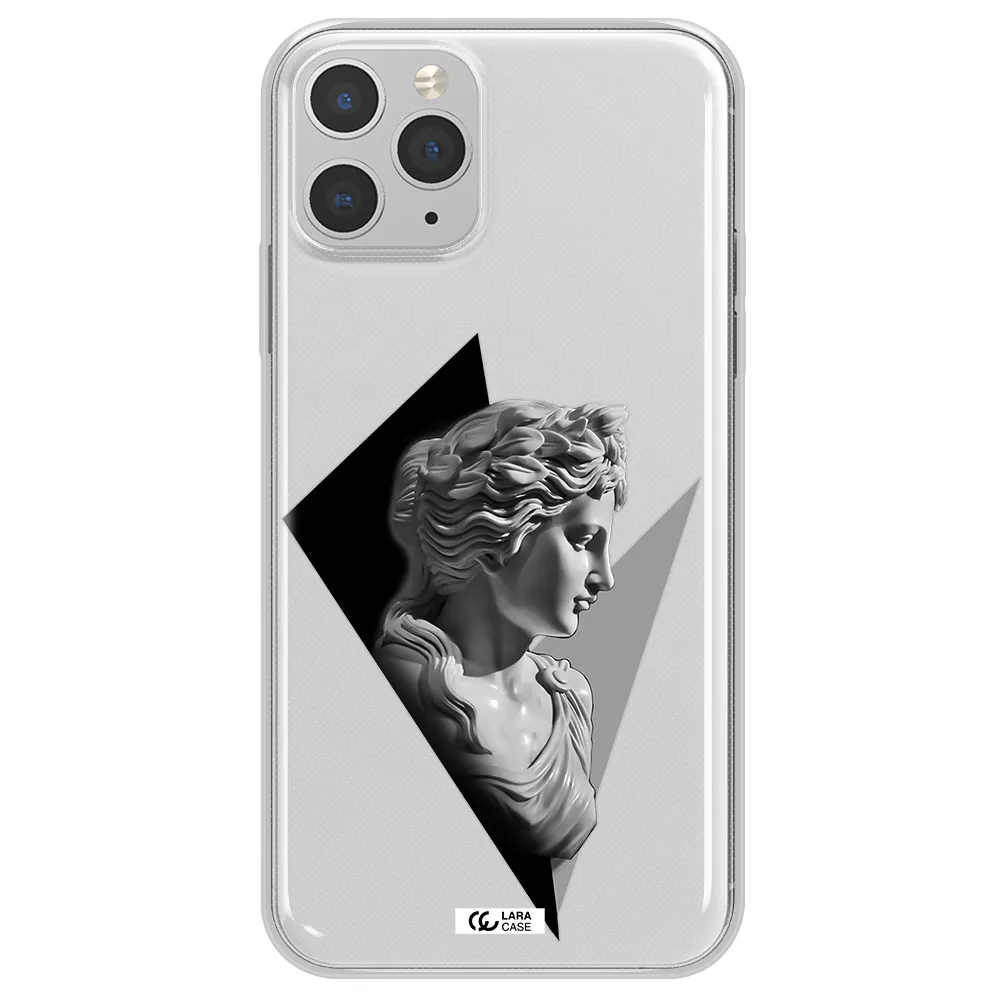 a close-up of a statue Apple iPhone 11 pro Clear TPU Case