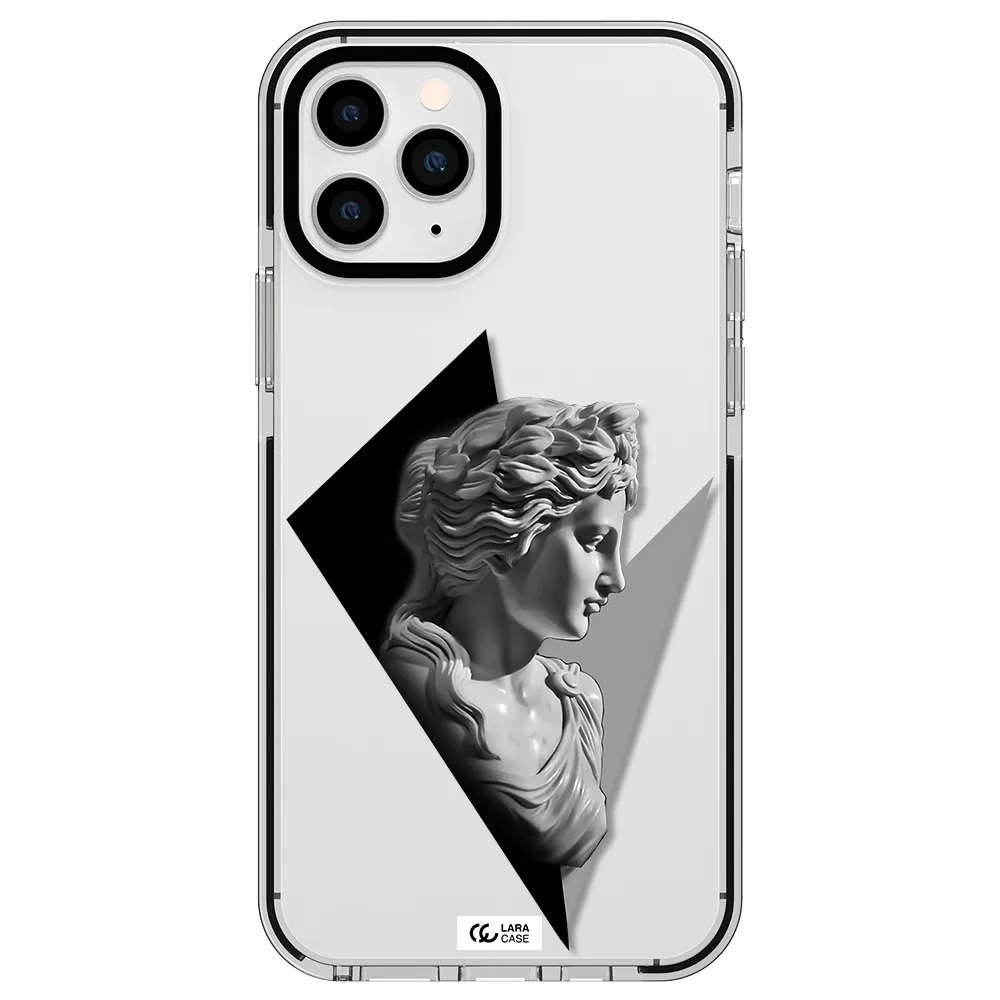 a close-up of a statue Apple iPhone 11 pro impact black border Case