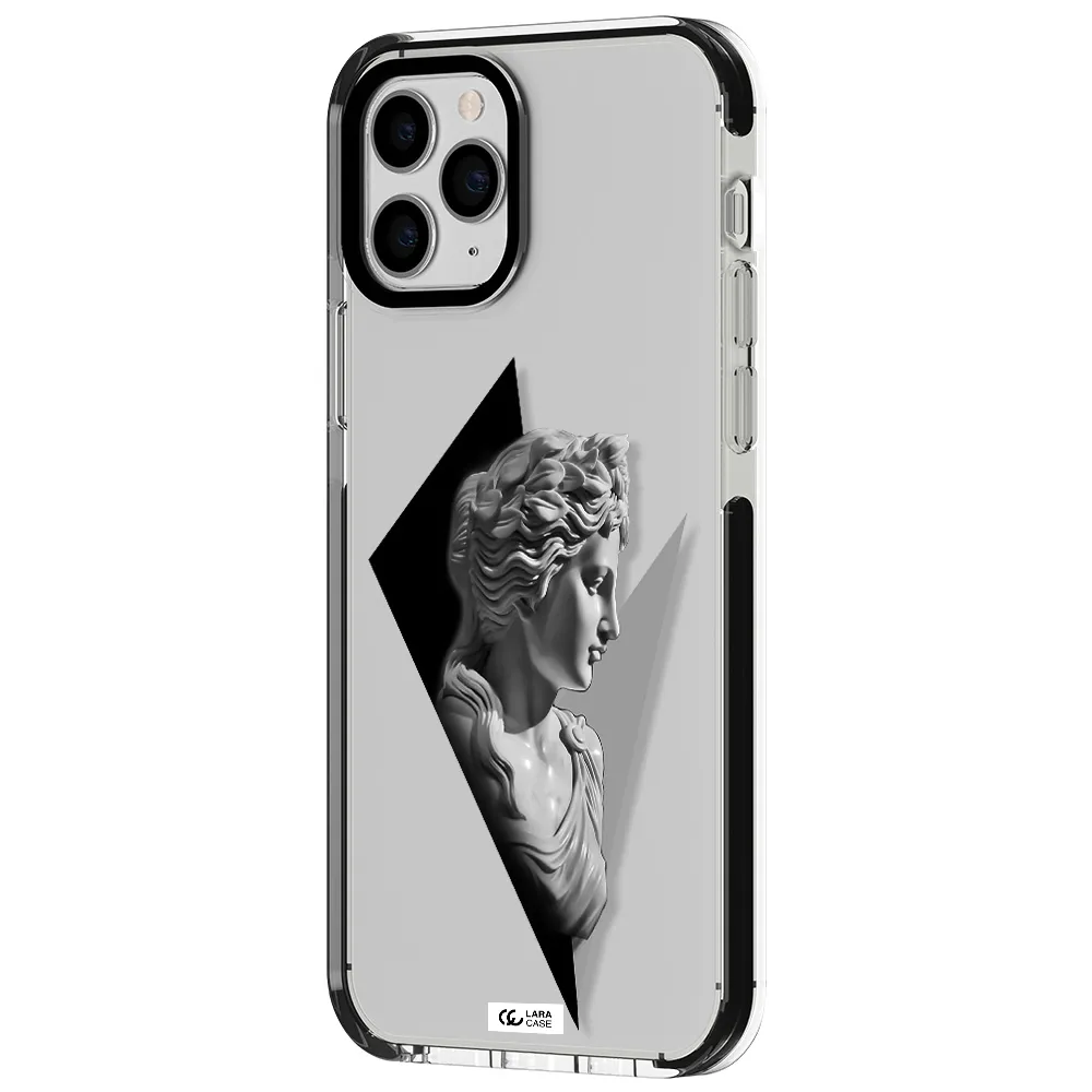 a close-up of a statue Apple iPhone 11 pro impact black border Case