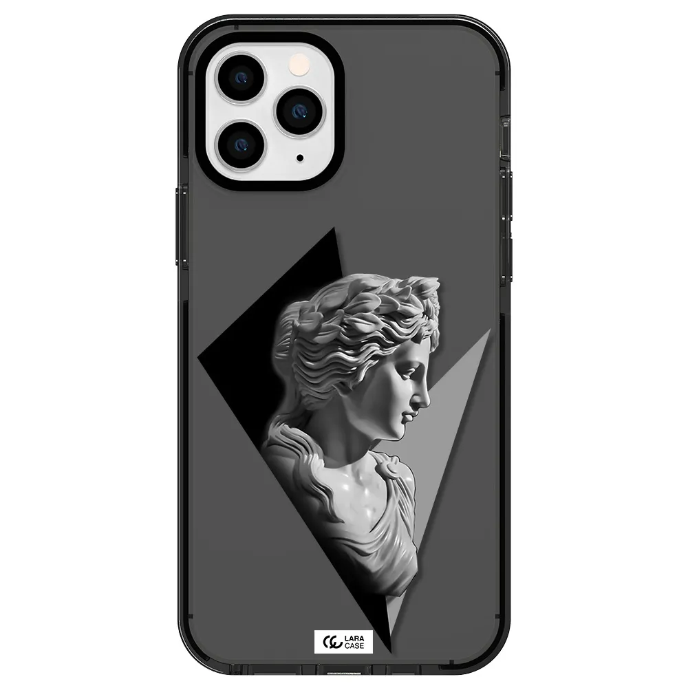 a close-up of a statue Apple iPhone 11 pro max impact Smoke Black Case