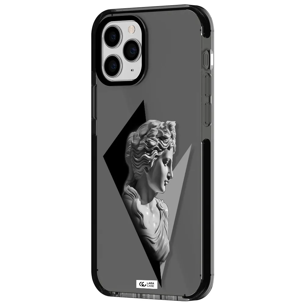 a close-up of a statue Apple iPhone 11 pro max impact Smoke Black Case