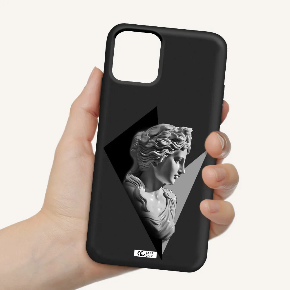 a close-up of a statue Apple iPhone 11 pro max Silicone black Case