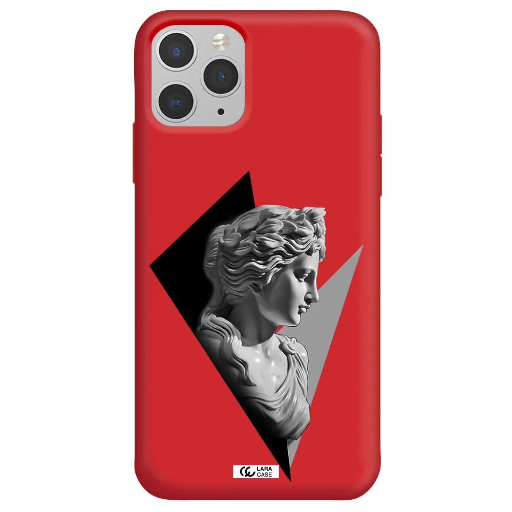 a close-up of a statue Apple iPhone 11 pro max Silicone Imperial Red Case