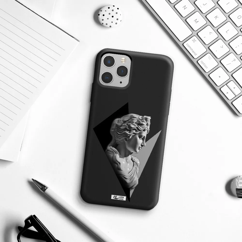 a close-up of a statue Apple iPhone 11 pro Silicone black Case