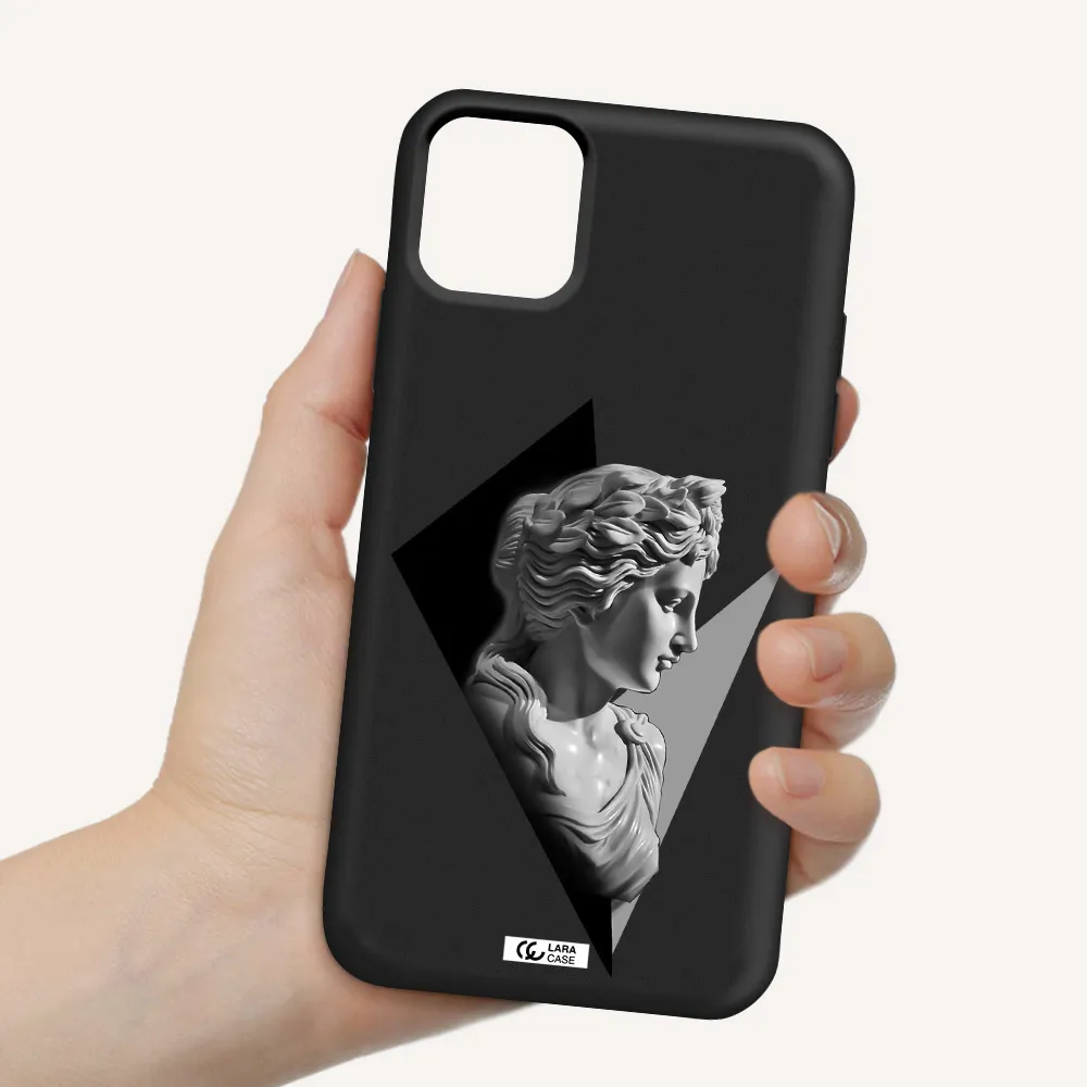 a close-up of a statue Apple iPhone 11 Silicone black Case