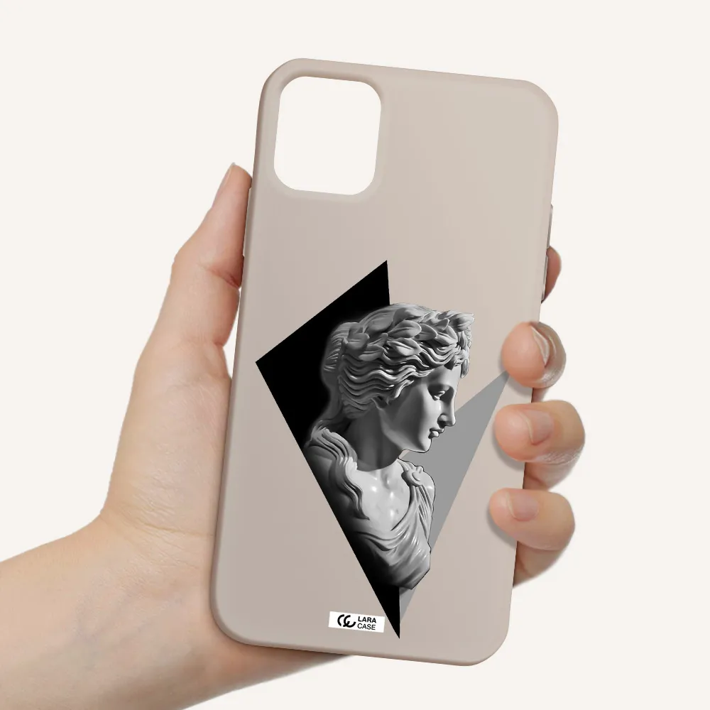 a close-up of a statue Apple iPhone 11 Silicone Stone Case