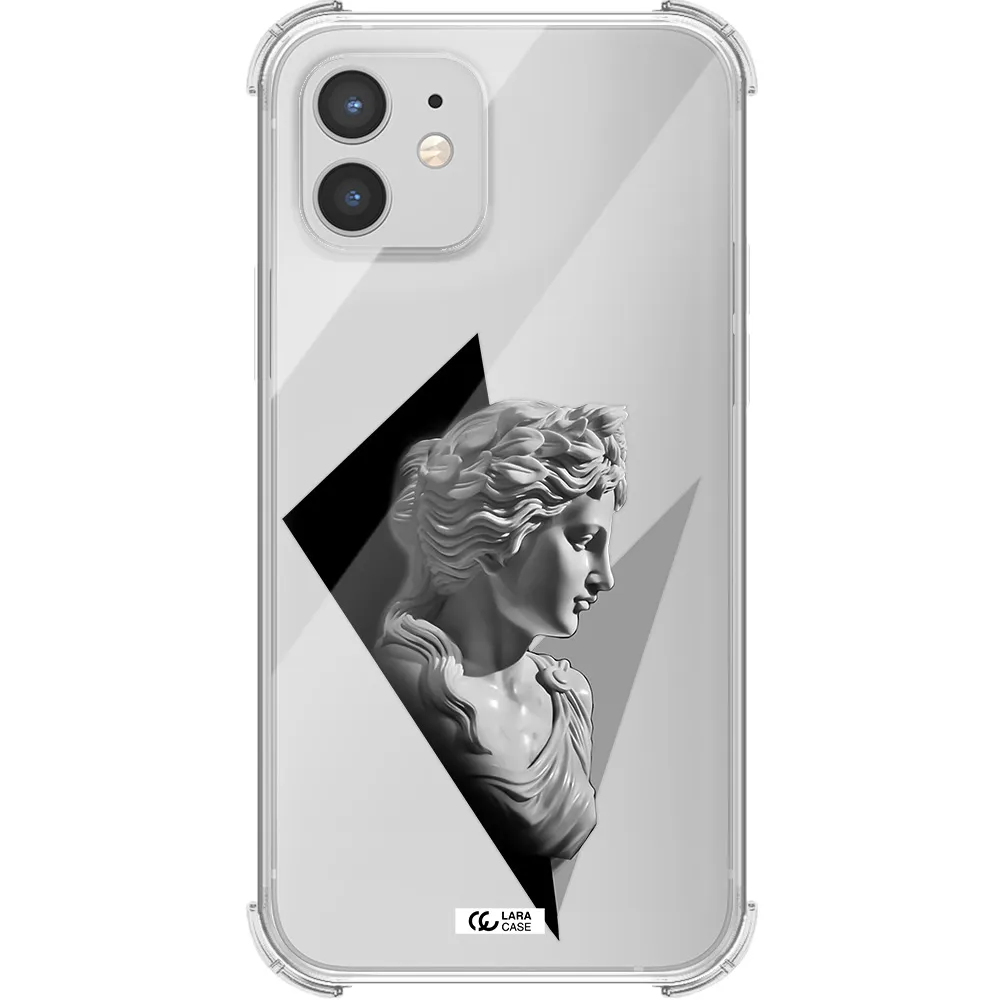 a close-up of a statue Apple iPhone 12 mini Clear PC Case