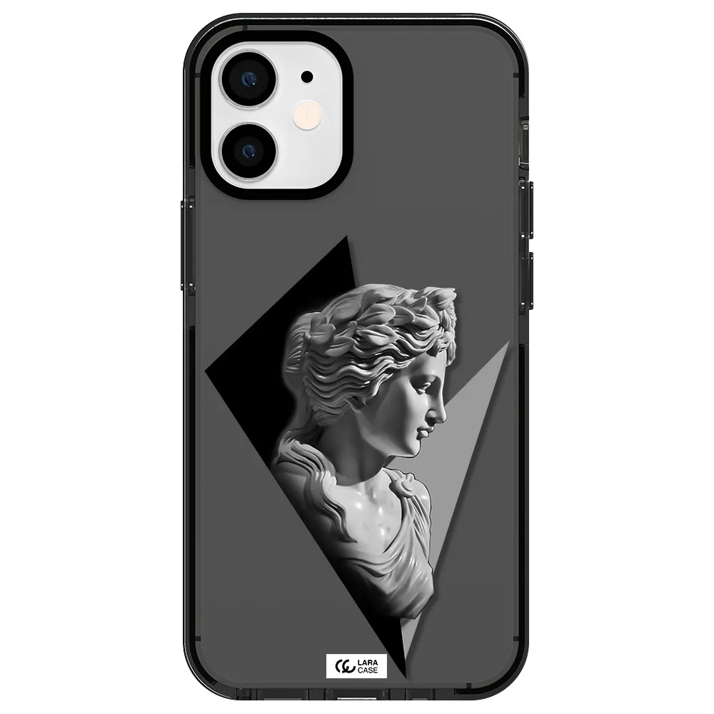 a close-up of a statue Apple iPhone 12 mini impact Smoke Black Case