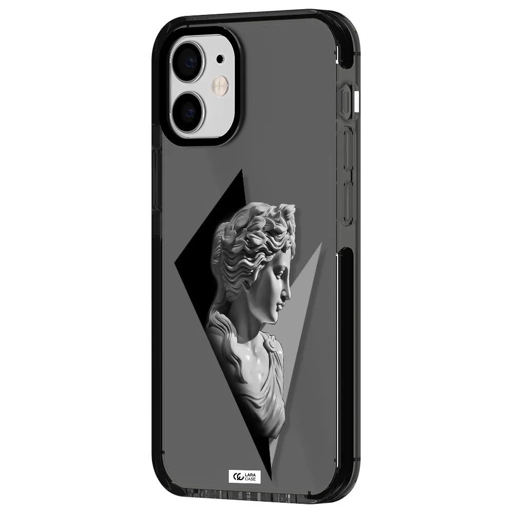 a close-up of a statue Apple iPhone 12 mini impact Smoke Black Case