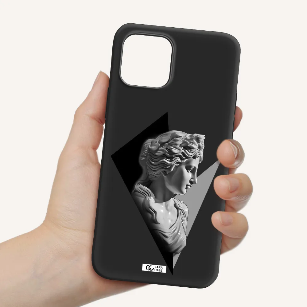 a close-up of a statue Apple iPhone 12 mini Silicone black Case