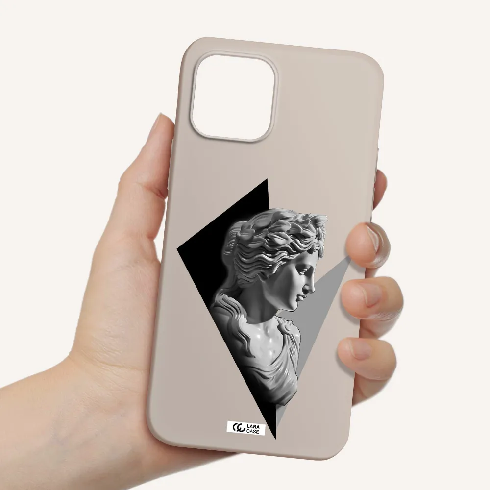 a close-up of a statue Apple iPhone 12 mini Silicone Stone Case